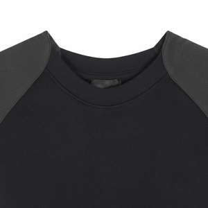 Men's Black <b>Raglan</b> <b>Sleeve</b> Sporty <b>T</b>-<b>Shirt</b> Polyester/Cotton Knitted Breathable Oversized O-Neck Eco-Friendly Quick Dry - Product Image 6