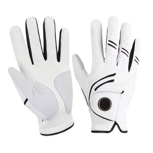 Guante de Golf de Cuero Genuino, Transpirable, Antideslizante, con Cierre de Tirar, Grabado en Relieve, Unisex, Deportivo - Product Image 4