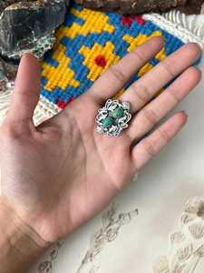 Artisan Kingman Turquoise <b>Adjustable</b> <b>Ring</b> Handcrafted Sterling Silver Southwestern Gemstone Jewelry Western Boho Style - Product Image 4