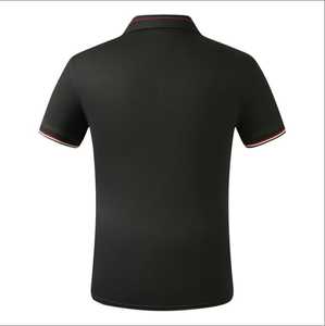 Polo à manches courtes rouge pour homme avec col contrasté Coupe classique Design tricoté uni décontracté - Product Image 6