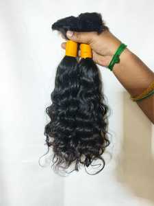 Cheveux humains naturels d'Inde du Sud, 100 grammes, en vrac, ondulés, sans trame, pour tressage, provenant d'un seul donneur - Product Image 2