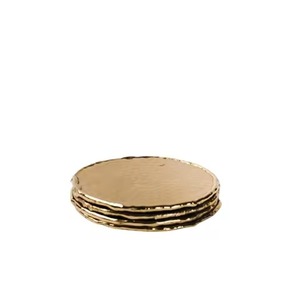 Ensemble de sous-verres en métal finition or de luxe pour la protection des boissons et la décoration élégante de la table à manger - Product Image 2