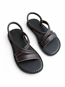 Chaussures d'été décontractées unisexes en cuir noir de qualité supérieure, respirantes, légères, à brides croisées, élégantes et confortables, vente en gros OEM - Product Image 1