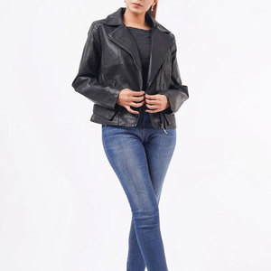 Womens Winter Leather Crop <b>Jacket</b> Genuine Real Slim Fit Biker Zip Crop Coat Stylish Fashion Outerwear <b>Zipper</b> <b>Jackets</b> - Product Image 6