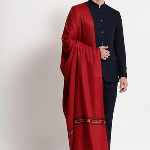 Best Selling Wholesale High Quality Men's Solid Casual Shawl Latest Lightweight Winter Warm <b>Red</b> Color Knitted Men Shawl - Product Image 3
