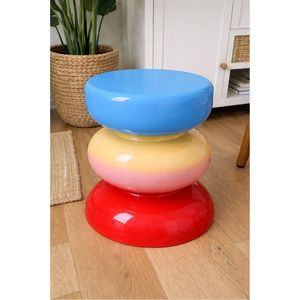 Table basse ronde en métal de luxe personnalisée, table d'appoint en émail vert ombré, petit tabouret, meuble d'appoint pour hôtel et salon - Product Image 6