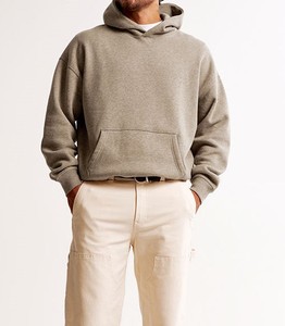 Sudadera Clásica con Capucha, Lisa, de Felpa de Algodón de 450 g/m². Sudadera con Capucha de Felpa Premium, MOQ Bajo, Hombros Caídos - Product Image 5