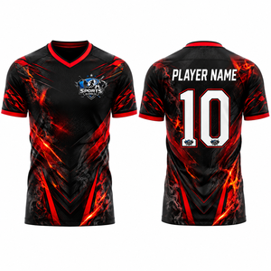 เสื้อฟุตบอลระดับมืออาชีพ พรีเมียม ผลิตจากโพลีเอสเตอร์ผสมอีลาสเทน ระบายอากาศได้ดี แห้งเร็ว ยืดหยุ่น เหมาะสำหรับการแข่งขัน คุณภาพสูง - Product Image 1