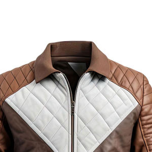 Fashionable Trend High Street Solid Color <b>Men's</b> <b>Leather</b> <b>Jacket</b> Casual Waterproof Breathable Winter Customizable Logo Designer - Product Image 4