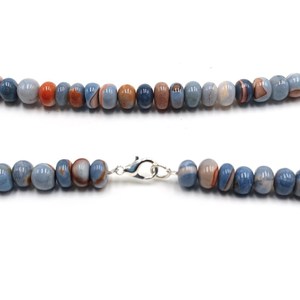 Natural Blue Peruvian <b>Opal</b> Rondelle Loose Gemstone <b>Necklace</b> 8mm Smooth Beaded Jewelry Wholesale Blue <b>Opal</b> Bulk Supplier - Product Image 4