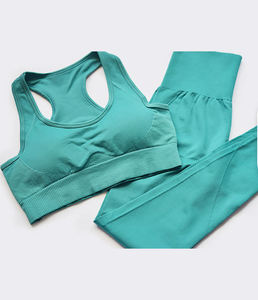 Women Yoga Gym Fitness Sets 2 Piece Yoga Wear Sportswear Workout Yoga Tops Short <b>Leggings</b> Set Yoga Sets Customized LOGO - Product Image 3