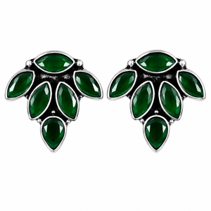 Export Quality Oxidized Silver <b>Stud</b> <b>Earrings</b> Bezel Setting Bohemian Fashion Jewelry for Women Direct Factory Manufacturer - Product Image 1
