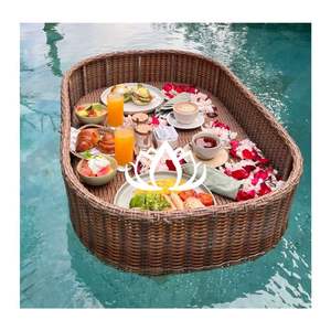 ENVÍO EN EL MISMO DÍA Bandeja Flotante de Ratán 2026 para Desayunos Flotantes y Fotografía en Piscinas, Tejido Resistente, Diseño Seguro - Product Image 1