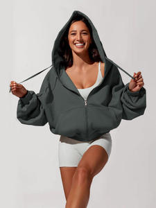 Custom Men's 100% Cotton <b>Zip</b> Up Hoodie Full Zipper <b>Hooded</b> Sweatshirt Casual Streetwear Custom Logo OEM ODM Wholesale - Product Image 2
