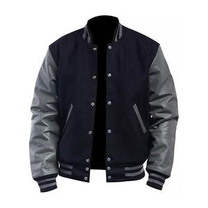 Veste universitaire en laine et cuir de la collection Signature avec finitions et détails haut de gamme, service OEM disponible - Product Image 3