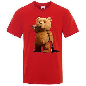 T-shirt Homme Orange à Manches Courtes Col Rond Imprimé Ours Dessin Animé Buissant de la Bière Décontracté Respirant en Jersey Tricoté Numérique Grande Taille - Product Image 6
