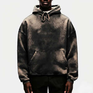 Nueva Llegada: Sudadera con Capucha para Hombre Estilo Urbano, Algodón Suave, Efecto Desgastado por el Sol, Sudaderas con Capucha para Hombre al por Mayor - Product Image 1