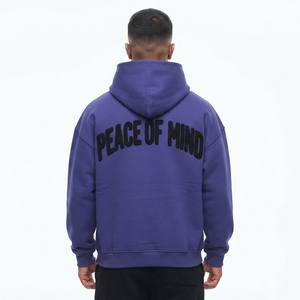 Men's Puff Print <b>Zip</b> <b>Up</b> Sweat Hoody Casual Fleece Oversize Long Sleeve Loose Fit Zipper Hoodies 100% Cotton Full Zipper Hood Men - Product Image 2
