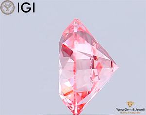 Diamante de Corte Redondo de 7.31 mm, Color Rosa Intenso, Claridad VS2, Cultivado en Laboratorio CVD, 1.50 Quilates, Certificado IGI, para Anillo de Boda de Lujo - Product Image 3