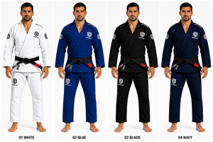 Kimono de Jiu-Jitsu GENTEEL pour homme, en coton, coupe classique, durable, blanc, bleu, noir, marine - Product Image 3