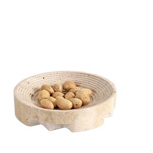 ถาดหินอ่อนธรรมชาติสำหรับตกแต่ง เหมาะสำหรับเสิร์ฟหรือจัดแสดง สีเบจโทนกลาง ดีไซน์เรียบหรูมินิมอล สำหรับบ้านและออฟฟิศ - Product Image 1