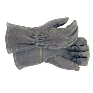 Gants de soudage en cuir fendu gant de soudeur en cuir résistant à la flamme avec poignet élastique cousu - Product Image 6