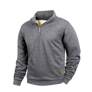 เสื้อสเวตเชิ้ตผู้ชายแบบซิป ¼  คอเต่า  บุขน  แขนยาว  อุ่นสบาย  ใส่ลำลองกลางแจ้ง - Product Image 4