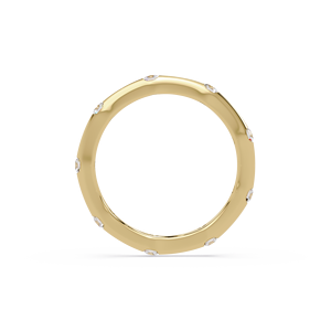 Unique 14K Pure Gold Round cut Lab Grown Diamond Eternity <b>Ring</b> Nature Inspired Stackable Band Anniversary <b>Ring</b> Wedding <b>Ring</b> - Product Image 3