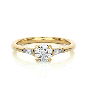 Anillo de Diamantes Cultivados en Laboratorio de 18K y 0.93CT para Mujer, Forma Redonda y Baguette, con Certificado IGI y Claridad VS1, Venta al Por Mayor - Product Image 3