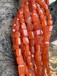 AAA+ Carnelian Faceted Nugget <b>Beads</b> Orange Box Packaging 9x10mm-11-13mm Strand 40cm for Jewelry Making - Product Image 3