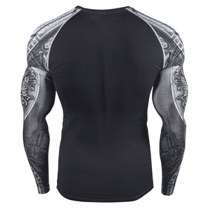Custom Printed Breathable Quick Dry Spandex/Polyester MMA BJJ Rash Guard Digital Print OEM High Quality Rash Guard - Product Image 5