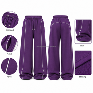 Pantalones Deportivos Extra Grandes para Mujer, de Felpa Gruesa, Algodón French Terry, 480 GSM, Personalizables, Estilo Athleisure, Cómodos y Modernos - Product Image 4