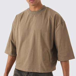 Camiseta Deportiva de Manga Corta para Hombre, 260g, Tejido de Algodón Grueso, Lisa, Talla Grande, Personalizable con Logotipo, Venta al Por Mayor - Product Image 6