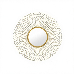 Fancy Round Iron Wall <b>Mirror</b> Hanging or Wall Mount Metal <b>Framed</b> <b>Mirror</b> Wall <b>Mirror</b> - Product Image 1