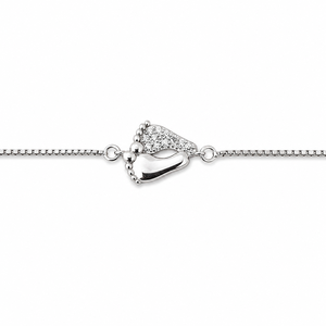 Chevillère Cœur en Argent Sterling 925 avec Accent Zircon Cubique, Finition Polie, Bijou Fin Minimaliste pour Femme, Idéal Cadeau, Fête, Mariage - Product Image 3