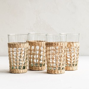 Gobelet personnalisé fait main en paille de jonc de mer, meilleur prix, en vente, support en jonc de mer naturel pour verre - Product Image 3