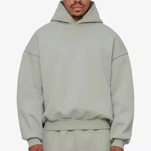 Hoodie unisexe personnalisé épais, coupe oversize, délavé à l'acide, effet vieilli vintage, en molleton bouclette, style streetwear, effet soleil délavé, déchiré et court - Product Image 3