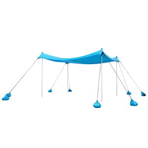 Tenda da Spiaggia UPF50+ con Protezione Solare, Altezza 6.6 ft, 10x10 ft, Gazebo Facile da Montare, 8 Sacchi di Sabbia per Stabilità, Pali per Eccellente Protezione Solare - Product Image 1