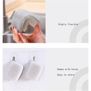 2pcs Double Sided Soft Bristles <b>Vegetable</b> Brush <b>Fruit</b> & <b>Vegetable</b> Scrubber Cleaning <b>Tool</b> for Kitchen Utensils - Product Image 2
