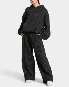 ชุดวอร์มผู้หญิงแบบ 2 ชิ้น สีดำลายเสือดาว ขนาดใหญ่พิเศษ สั่งทำได้ตามต้องการ พร้อมแถบตกแต่ง  ชุดกีฬาระบายอากาศได้ดี - Product Image 1