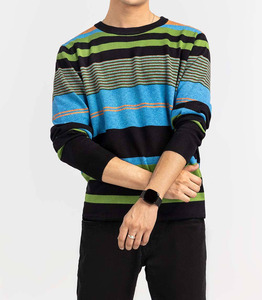 Pull-over d'hiver personnalisé pour homme à col rond, en laine/acrylique respirant, tricoté à la machine, motif uni, manches longues, avec logo et couleur personnalisables - Product Image 1