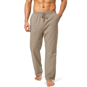 Men's 100% Cotton <b>Drawstring</b> Pants With Logo Right Leg Casual Breathable Lightweight Mid Waist Men's <b>Trousers</b> For Sale - Product Image 4