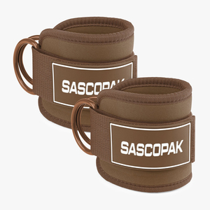 Sangles de cheville en néoprène 8 mm avec logo personnalisé pour machine à câble, entraînement des jambes et des fessiers, musculation en salle de sport, avec doubles anneaux en R - Product Image 1
