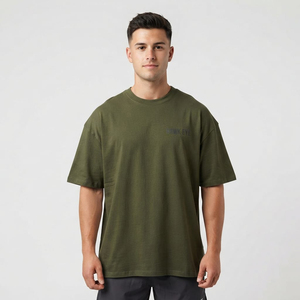 T-shirts pour hommes en coton surdimensionnés, décontractés, de haute qualité, personnalisables, avec logo, pour l'été, en gros - Product Image 5