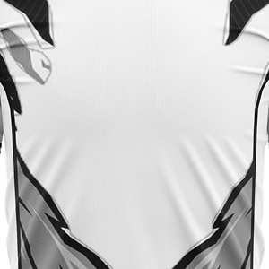 Jersey Sepak Bola Unisex Sublimasi Custom Kerah Bulat Lengan Pendek Merah Motif Geometris Warna Blok Penyerap Keringat Regular Depan - Product Image 4