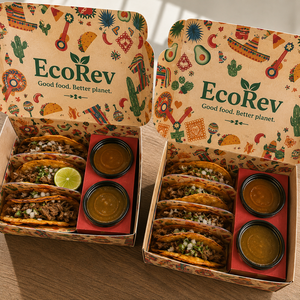 Custom Disposable Biodegradable Eco-Friendly Shawarma Wrap Hummus Snack Chips Sauce Packaging Brunch Fries Grazing Platter Food - Product Image 4