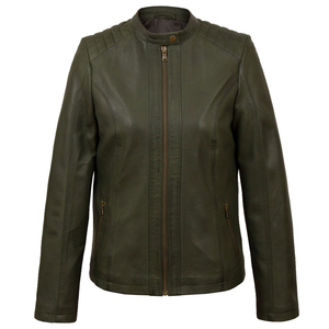 High Quality Women Genuine Leather <b>Jacket</b> Modern Slim Fit Motorcycle Outerwear with Durable Construction and Private Label - Product Image 4