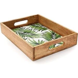 Bandeja de Almacenamiento de Madera con Diseño Étnico y Asas, Bandeja Rústica de Madera Dura para Café y Té, Directo del Fabricante Indio - Product Image 2