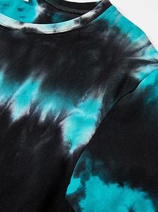 Camiseta Tie Dye Transpirable de Cuello Redondo 100% Algodón para Chicas, Camisetas Largas con Efecto Degradado, Camisetas Personalizadas de Algodón Estilo Hip Hop Streetwear - Product Image 4