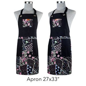 Delantales de Cocina Negros de Cuero Tejido con 3 Bolsillos Grandes, Delantales de Trabajo para Adultos, de Uso Diario, para Limpieza y Cocina, Impermeables y Lavables - Product Image 3